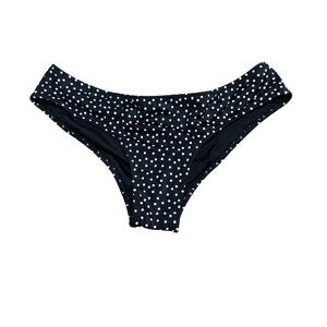 Victorias Secret M Black Polka Dot Brazilian Bikini Bottom Swimwear NWOT
